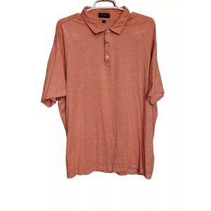 Peter Millar Collection Mens 2XL Polo Golf‎ Shirt Short Sleeve Orange Pullover